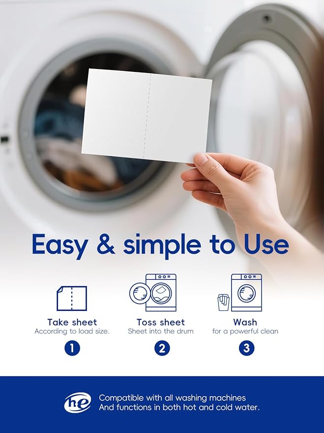 Laundry Detergent Sheets – 60 Loads - Quick Dissolve, No Residue - Lightweight, Eco-Friendly & Travel Size Laundry Sheets - Linen