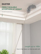 SetSail Dusters for Cleaning, 100-inch Extra-Long Duster with Extension Pole Bendable Microfiber Head Washable Ceiling Fan Cleaner Duster Kit for High Ceilings, Corner, Furniture
