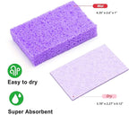 6 - Pack Non-Scratch Scrub Sponges - Sponges for Dishes and Washing Dishes, Cleaning Sponges for Kitchen Home Office, Magical 3D DIY Art and Craft Suppliers（Purple）