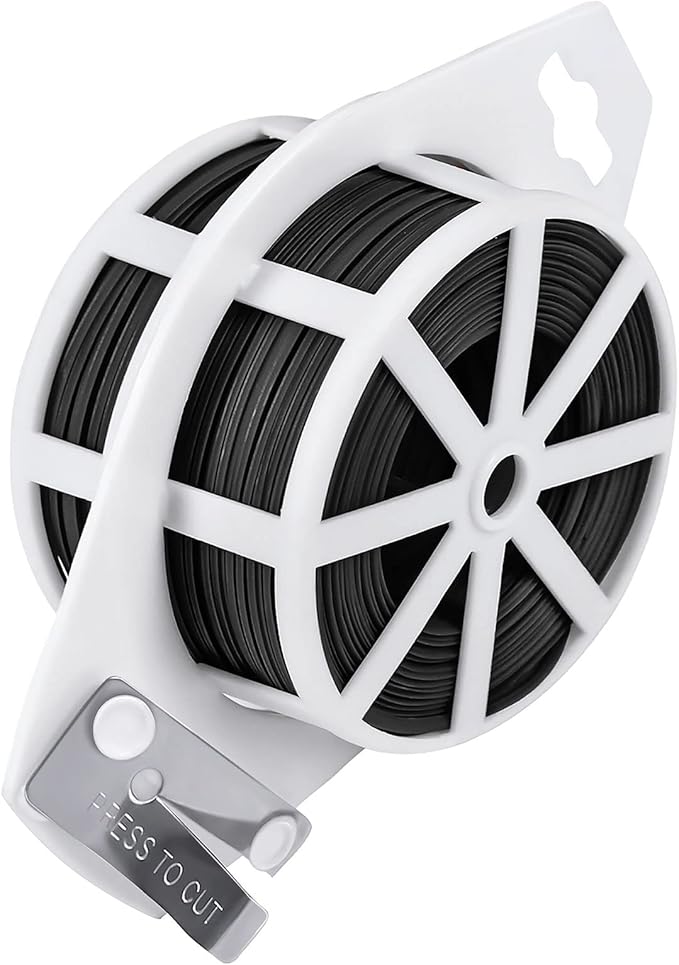 Shintop 328 Feet Garden Plant Twist Tie with Cutter for Gardening, Home, Office (Black)
