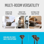 Retractable Feather Duster 8-14 in Adjustable - Natural Feather Dusters for Cleaning Ceiling Fans, Blinds, Plantation Shutters, Walls & Furniture - Quality Checked in USA - 1 Pack