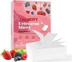 YCUO Eco Laundry Detergent Sheets - 80 Loads, Hypoallergenic Dryer Sheets with Berry Odor, Travel Laundry Detergent for Camping Vacation Cruise Trip College Dorm