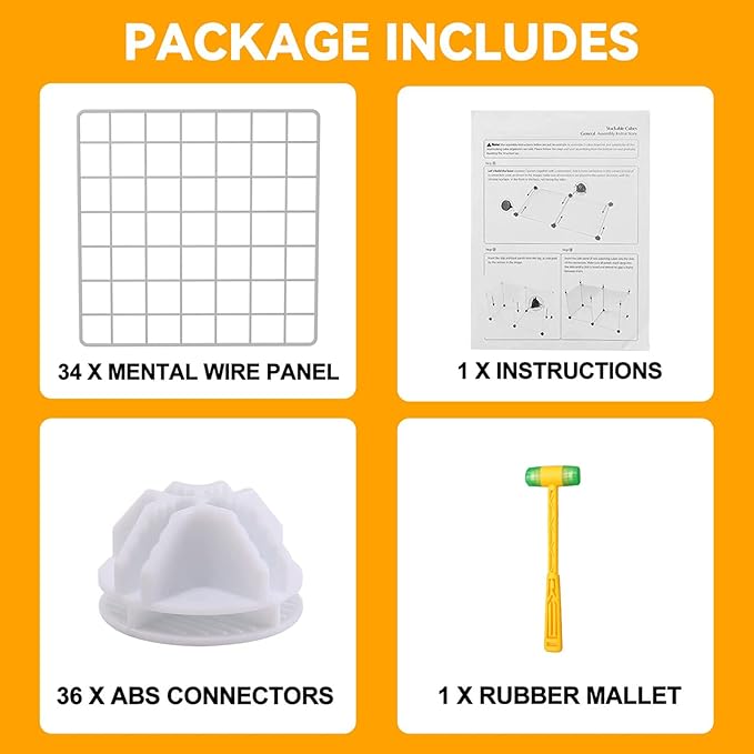 HUBSON Wire Cube Storage Organizer, Book/Toy/Craft/Potted Plants and petCloset Organizers and Storage Shelves, 9-Cube Freely Combinable Metal Grids Storage Shelf, White Iron