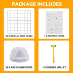 HUBSON Wire Cube Storage Organizer, Book/Toy/Craft/Potted Plants and petCloset Organizers and Storage Shelves, 9-Cube Freely Combinable Metal Grids Storage Shelf, White Iron