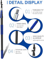 26 Foot High Reach Duster Kit with 5-20 ft Telescoping Extension Pole, High Ceiling Duster, Cobweb Duster, Window Squeegee, Feather Duster, Outdoor & Indoor Extendable Duster Cleaning Kit