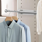 Supforce 2 PACK Valet Rod for Closet Pull Out, Retractable Slide Out Valet Rod Closet Organization, 12" Aluminum Valet Clothing Hanger Rods Perfect for Suits, Freshly Pressed Clothes, Polished Chrome