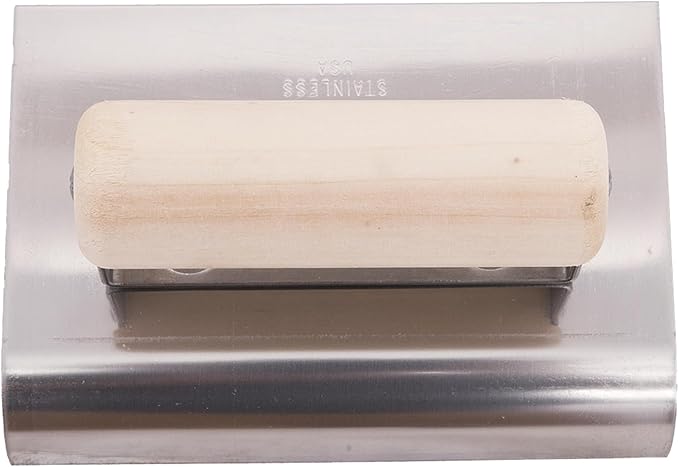 MARSHALLTOWN QLT Stainless Steel Hand Edgers, Wood Handle Material, 203mm Length, 203mm Width, 6mm Radius, 10mm Lip, Made In The USA, CE527S