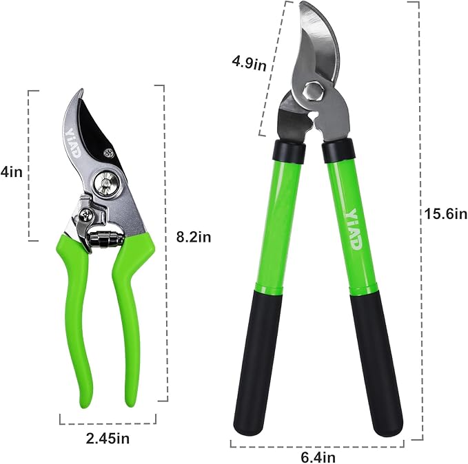 YIAD Loppers for Tree Trimming, Garden Shears Set-Heavy Duty Branch Cutter Pruning Shears Set, Labor Saving and Durable Garden Clippers, Loppers for Gardening Plants, Flowers and Tree Trimmer