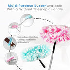 Fuller Brush Fuzzy Fan Duster – Dust & Clean Ceiling Fans, Walls, Woodwork – Polystatic & Microfiber Grabs & Holds Dust, Lint, Cobwebs & Dirt - Fan Duster Head Only (Pink)