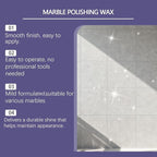 Marble Polishing Wax, Gentle Stone Polish Wax, Ceramic Tile Cleaner for Kitchen, Bathroom and Floors, Durable Shine, Smooth Finish, Marble Care and Protection, Easy to Apply (5Pcs)