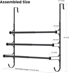 CANYAVE Over The Door Towel Rack, Over Door Towel Rack for Bathroom Door, Triple Towel Storage Holder with Hooks (Matte Black)