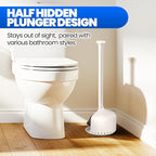 Toilet Plunger with Holder, Heavy Duty Plunger and Holder Combo for Bathroom Cleaning, Bathroom Decor, Bathroom Accessories, Toilet Bowl Cleaners, 19-Inch White