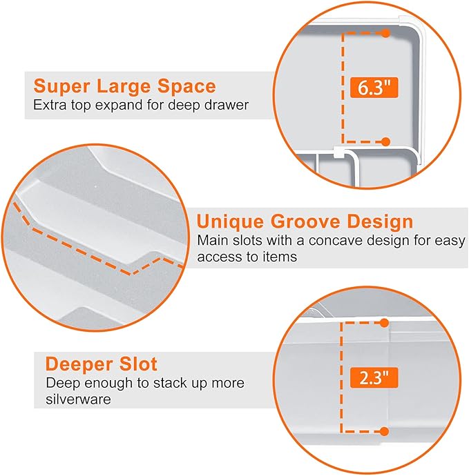 Expandable Silverware Drawer Organizer BPA Free Cutlery Organizer Small Utensil Organizer for Kitchen Drawers Adjustable Spoons Forks Knives Storage Divider, Gray