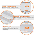 Expandable Silverware Drawer Organizer BPA Free Cutlery Organizer Small Utensil Organizer for Kitchen Drawers Adjustable Spoons Forks Knives Storage Divider, Gray