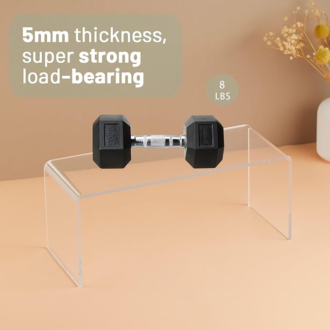 Clear Cabinet Shelf Organizers, 2 Pack Shelf Risers Kitchen Cabinets, Spice Rack for Dishes, Soda Cans and Cup（11.8 x 4.72 x 4.72 Inch）