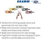 Dramm ColorPoint Stainless Steel Compact Garden Pruning Shears, Hand Pruner, Garden Clippers, with Heavy Duty Blade and Easy grip Handle, Green