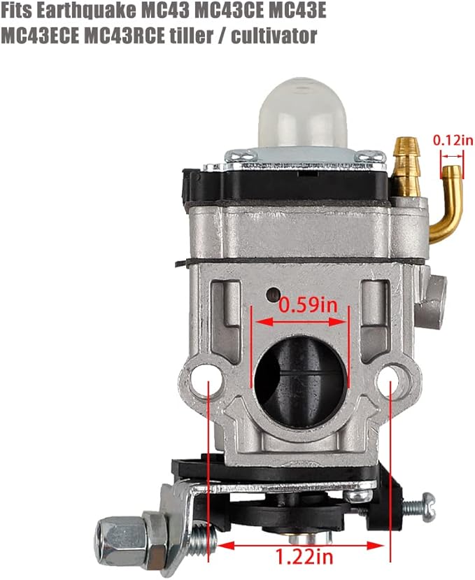 300486 Carburetor for Earthquake E43 E43CE Auger MC43 MC43E MD43 Tiller Cultivator WE43 WE43E Edger Powermate PEA438 PCV43 Southland SCV43 SEA43 Eskimo Mako 51.7cc M43 43cc Engine
