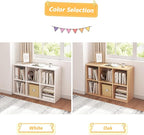 6 Cube Organizer Bookcase - Fabric Storage Bins Container, Open Shelf Simple Compartments Bookshelf, White