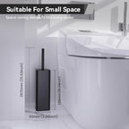 DOWRY Toilet Bowl Brush and Holder for Bathroom, Deep Cleaning Toilet Brush and Holder Set with Long Handle, Hidden Toilet Bowl Brush with Replaceable Head,Modern Decor Black Square