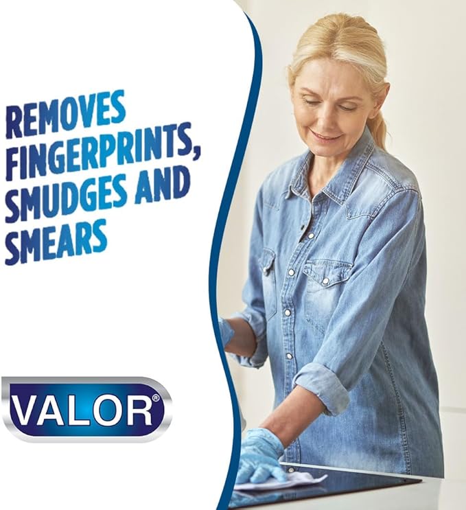 Valor Glass Cleaner Trigger Sprayer – Streak-Free Shine for Glass & Mirrors, 32 fl oz (32 Fl Oz (Pack of 6))