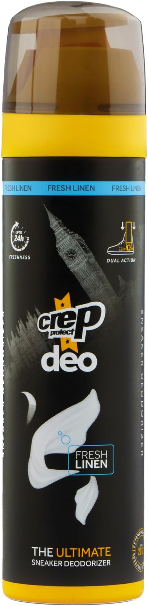 Crep Protect Shoe Deodorizer Spray - Foot & Shoe Odor Eliminator for Smelly Shoes, Sneakers, Boots, Suede & Nubuck - 24-Hour Freshness, Refreshing Scent (Fresh Linen, 5.07oz)