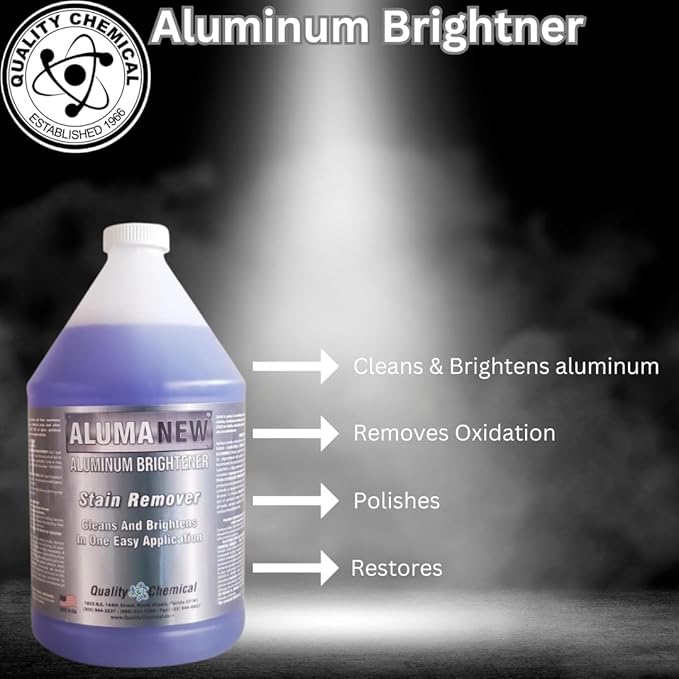 Quality Chemical Aluminum Cleaner Brightener & Restorer - Aluminum Cleaner, Aluminum Wheel Cleaner, Aluminum Cleaner, Pontoon Cleaner Aluminum, Aluminum Rim Cleaner 640 oz (pack of 1)
