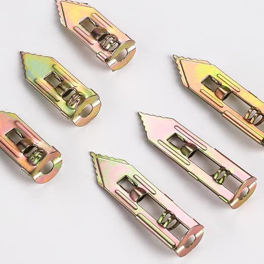 #8 300pcs self-Drilling Drywall Anchors Galvanized Yellow - no Drilling or Wall Drilling 150 Anchors + 150 Screws