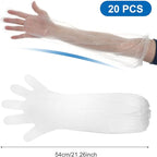 Long Sleeve Cleaning Gloves Disposable Elbow Length Plastic Sleeve Waterproof Protective Arm Gloves Cleaning Kitchen