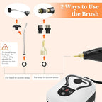 Steam Cleaner, Handheld Steam Cleaner for Home Car Furniture Bathroom, 2500W High Pressure Steam Cleaner, 1.2L Water Capacity, 6 Adjustable Speeds, 4 Brush Heads, Steamer for Cleaning (White)