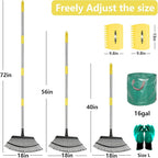 ﻿Stanew 65 Inch Garden Leaf Rake Set ,for Leaves Adjustable Long Handle Rake Sturdy Metal Yard,Garden Rakes17 Wide with 15 Gallon Garden Bag for Gardening Lawns Yard Outdoor Camping