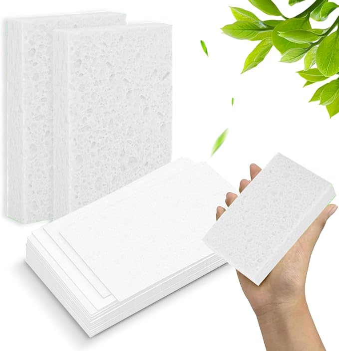 24 - Pack Non-Scratch Scrub Sponges - Sponges for Dishes and Washing Dishes, Cleaning Sponges for Kitchen Home and More（Black&White）