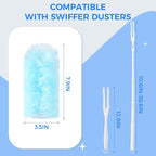 30 PCS Disposable Dusters Refills, 360 Degree Microfiber Duster Refills Kit with Extended Handle, Electrostatic Disposable Duster for Cleaning (1 Long Handle + 1 Short Handle + 30 Refills)