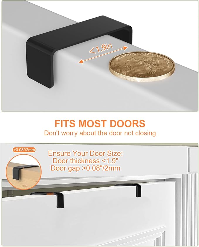 Over The Door Pantry Organizer, 8-Tier Pantry Door Organizer Shelves | 3 Sizes | Adjustable Basket | Metal Hanging Spice Rack for Kitchen, Pantry, Cabinet, Back of Door Seasoning Rack, Black