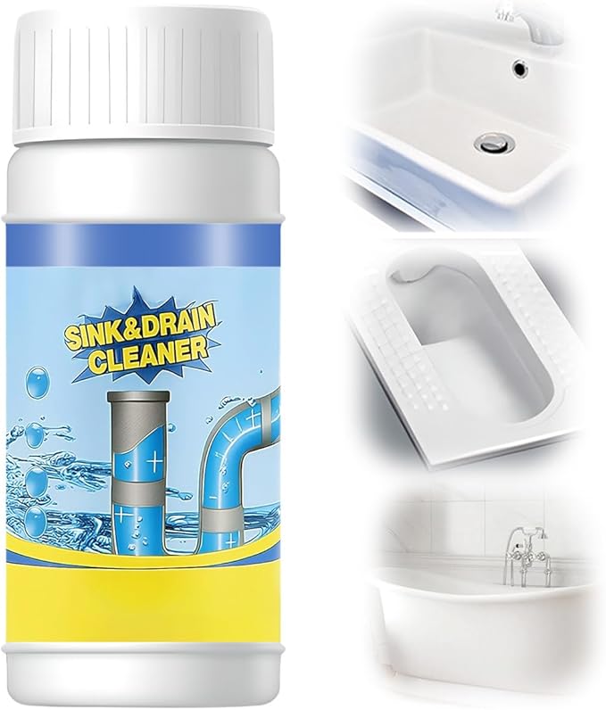 Sink and Drain Cleaner, Pipeline Dredging Agent, Sink and Drain Cleaner Powder, Multi-functional Fast-Acting Pipe Dredging Agent for Kitchen and Toilet Pipeline (1pcs)