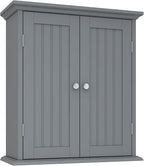 ChooChoo Bathroom Wall Cabinet, Over The Toilet Space Saver Storage Cabinet, Medicine Cabinet with 2 Door and Adjustable Shelves, Cupboard, Navy Blue