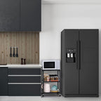 LIANTRAL 3 Tier Rolling Cart, Black Kitchen Carts on Wheels with Storage, Multifunctional Utility Cart for Kitchen Bathroom Living Room Bar Office