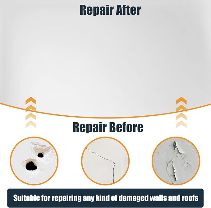 succulentlovers 8Pack Drywall Repair Kit, 6/8/12/12 Inch Dry Wall Patch Kits for Large Holes with Scraper & Sandpapers,Heavy Duty Self-Adhesive Mesh Drywall Hole Sheetrock Repair Kit for Wall Ceiling