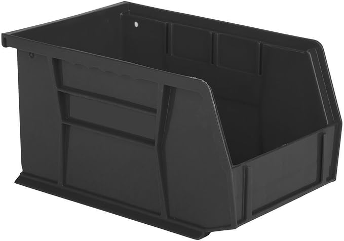 Hudson Exchange 9-1/2" x 6" x 5" (6 Pack) Plastic Stackable Storage Bin and Hanging Container, Black