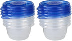 Glad GladWare Mini Round Food Storage Containers with Lids, Small BPA Free Reusable Plastic Snack Containers with Lock Tight Seal for Lunch, Portion Control, and On the Go, 4 Oz, 8 Count