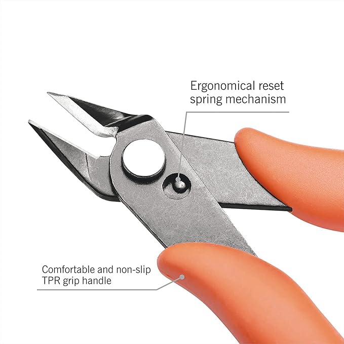 KATA Micro Wire Cutters Pliers: Precision Flush Cutter Tool for Jewelry Making, Hobby Models, Gundam, Electronics - 2-Pack Small Zip Tie Cutter Nippers - Mini Side Cutting Snips with Ergonomic Handle