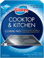Glisten GC0608T Cooktop & Kitchen Cleaning, 8 Large/16 Small Pads Per Box, 6 Pack
