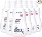 ATTITUDE Liquid Fabric Softener, Plant-Based & Vegan, HE Compatible, Naturally Derived, Unscented, 40 Loads, 33.8 Fl Oz (Pack of 6)