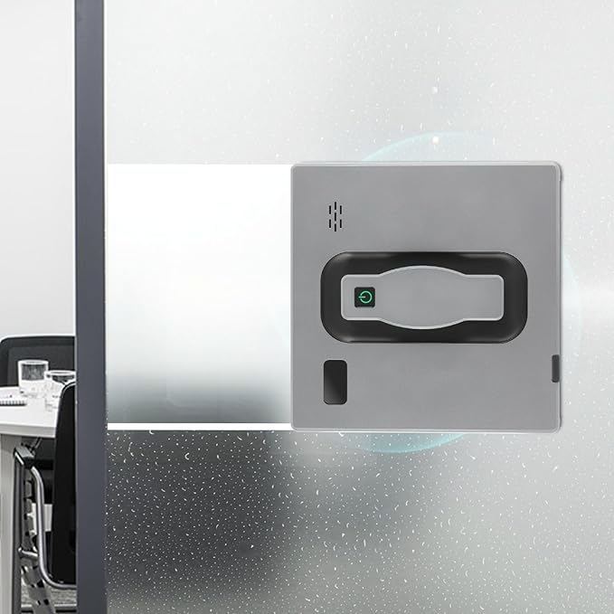 Automatic Window Cleaner 2500Pa Suction Window Cleaner Robot with Dual Spray Design and Remote Control 3 Path Modes Window Cleaning Machine for Windows, Tiles 322.92-538.2ft²Cleaning Area (Silver)