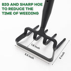 Garden Hoe, 62 Inch Weed Tool, Long Soil Tiller Cultivator, Heavy Duty Metal Stirrup Hoe Weeder Scraper Rake for Flower Beds, Patio, Garden Loosening Soil Weeding Digging
