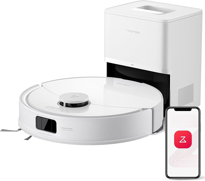 roborock Q10 X5+ Robot Vacuum and Mop Combo, Self-Emptying, 10,000Pa Suction, Obstacle Avoidance, LiDAR Navigation, Hands-Free Cleaning, No-Go Zones, Perfect for Carpet and Pet Hair, White