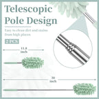 2 PCS Car Interior Duster with Extension Pole, Microfiber Car Dusters with Bendable Head, Cars Dusters Exterior&Interior Scratch Free, for Cleaning of Vehicle Details, Offices, Window (Light Green)