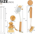 5 Pack Bottle Brush Set with 2 Dish Brush, Palm Scrub Brush and 2 Straw Brush for Kitchen Dishes Bottle Cup Pot Pans and Straws