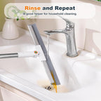 Rubber Squeegee Broom for Floor,Upgrade 62" Long Handle Window Squeegee, 2 Cleaning Cloths, Silicone Pet Hair Remover,Magic Broom Removes Water Spots, Stains, Grease, and Hair from Glass Surfaces.