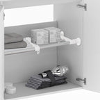 BAOYOUNI Tension Shelf Expandable Clothes Closet Organizer Rack Adjustable DIY Wardrobe Dividers Separator Ivory, 15.75-23.62 Inches