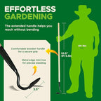 Precise Garden Weeder Tool - Garden Cultivator Long Handle Weeder for Tight Spaces, Weed Tool, Soil Cultivators for Gardening, Hand Weeding Tools Gardening, Lawn Cultivator for Grass - KWIK EDGE Mini